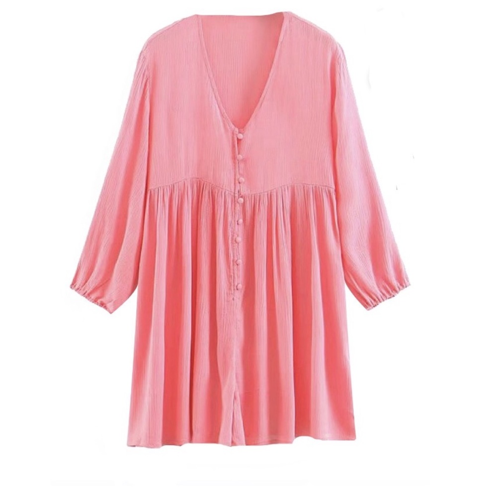 Goodnight Macaroon PINK Button Flare Romper